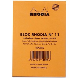 Rh Bloc Notes A7 80f N11 Dr Orange Rhodia 11600c
