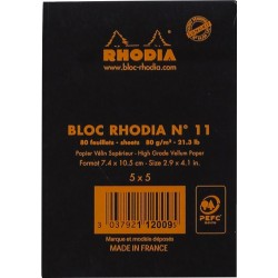 Rh Bloc Notes A7 80f N11 Ar Black Rhodia 112009c