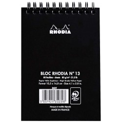 Rh Bloc Notes A6 Spira 80f Dot Pad Black Rhodia 135039c