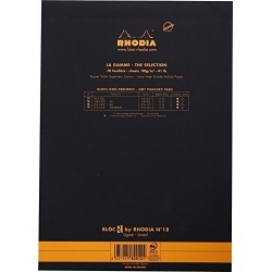 Rh Bloc Notes A4 80f Dr N18 Black Rhodia 182012c