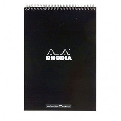 Rh Bloc Notes A4 Spira 80f Dot Pad Black Rhodia 185039c