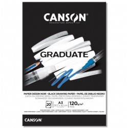 Pr Bloc Desen Canson Graduate Black Paper A3 20f, 120gr/m2 400110387