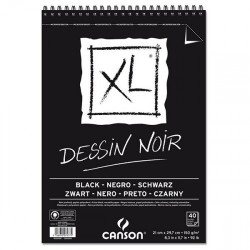 Pr Bloc Desen Canson  Noir Xl A4 Spira 40f 150 Gr/m2 400039086
