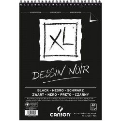 Pr Bloc Desen Canson Noir Xl A3 40f 150 Gr/m2, Spira