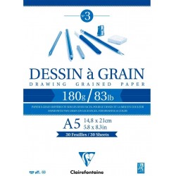 Cf Bloc Desen A5 30f 180gr/m2 Clairefontaine Dessin A Grain 96626c
