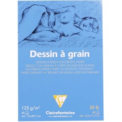 Cf Bloc Desen A4 40f 125gr/m2 Clairefontaine Dessin A Grain 96684c
