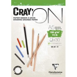 Cf Bloc Desen A5 Cray'on 30f 160gr Clairefontaine 975026c