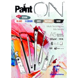 Cf Bloc Desen Paint'on Denim A5 24f 250gr Clairefontaine 975409c