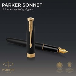 Parker Stilou Sonnet Basic, Negru Mat Gt, Penita F 160104