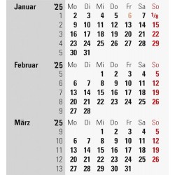 Br Calendar Birou 2025 Triptic Cadru Plastic Cu Buton Rotativ Rosu 38000205