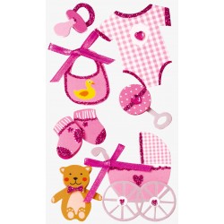 Kp Sticker Decor 7.5*16.5cm Baby Girl I 7 Pcs 3780628