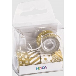 Kp Mini Banda Autoadeziva Decor Cu Dispenser 12mm*3m 5/set Motiv Craciun Auriu 3584580