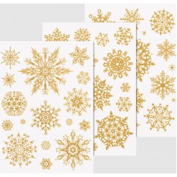 Kp Sticker Decor Fereastra Cristale Gheata 3 Coli/set Glitter Auriu 3584466