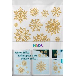 Kp Sticker Decor Fereastra Cristale Gheata 3 Coli/set Glitter Auriu 3584466