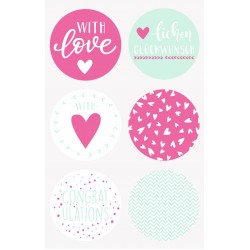 Kp Stickere Love Pink  6/set Heyda 3780803