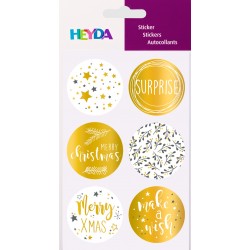 Kp Stickere Craciun Fericit Aurii 6/set Heyda 3780807