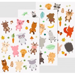 Kp Sticker Decor Fereastra Animale Fata/spate 3coli/set 3584444