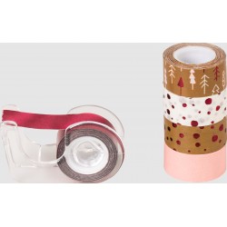 Kp Mini Banda Autoadeziva Decor Cu Dispenser 12mm*3m 5/set Natura Rosie Craciun 3584540