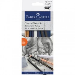 Lec Set Desen Carbune Sketch Faber-castell 7 Piese Fc114002
