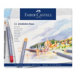 Lec Creioane Colorate Faber-castell Aquarell Goldfaber 24/set Fc114624 Cutie Metal
