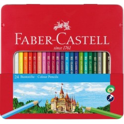 Lec Creioane Colorate Faber-castell 24/set Fc115824 Cutie Metal