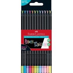 Lec Creioane Colorate Faber-castell Black Edition Neon/pastel 12/set Fc116410