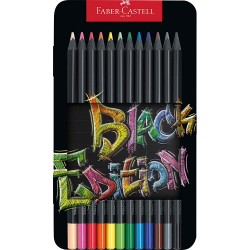 Lec Creioane Colorate Faber-castell Black Edition 12/set Fc116413 Cutie Metal