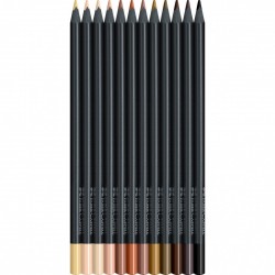 Lec Creioane Colorate Faber-castell Skin Tones Black Edition 12/set Fc116414