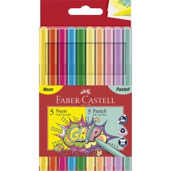 Lec Carioci Faber-castell Grip Pastel Si Neon 10/set Fc155312