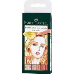Lec Pitt Artist Pens Faber-castell 6/set Skin Tones Fc167162