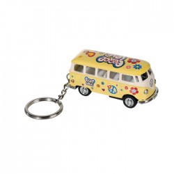 Blu Breloc Chei 6.5cm Vw T1 Bus 1962 - Peace&love 56/0094