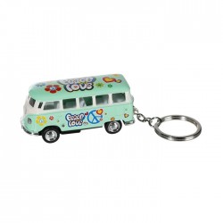 Blu Breloc Chei 6.5cm Vw T1 Bus 1962 - Peace&love 56/0094