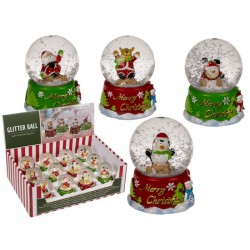 Blu Glob Decorativ Din Sticla 4.5*6.5cm Merry Christmas 946070