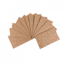 Blu Sacosa Cadou 20*12*6cm Kraft Artizanala 12/set Stars, Cu Sfoara De Iuta Si Eticheta 180756