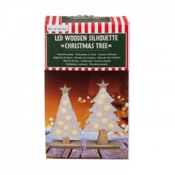 Blu Decoratiune Luminoasa 3d Lemn 10*25cm Pom De Craciun 939128