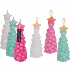 Blu Lumanare Craciun 7*18cm Bubble X-mas Tree Culori Asortate 939152