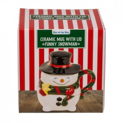 Blu Cana Ceramica Cu Capac 300ml Funny Snowman + Cutie Cadou 99/6206