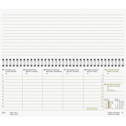 Br Calendar Birou Saptamanal 2025 28.5*12cm Spira Negru 87060905