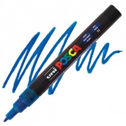 Marker Uni Posca Universal Sclipici 3ml 0.9-1.3mm M1278 Albastru