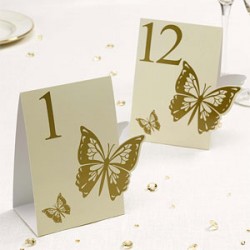 God Numere Pentru Masa Elegant Butterfly, Ivory-gold, 12/set 670836