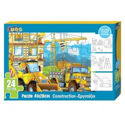 Dia Puzzle De Colorat 24 Piese 41*28cm Pg Construction 621589