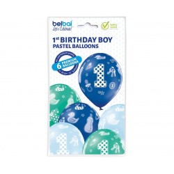 God Balon Latex D11 1'st Birthday Boy 1c5s 30cm 6/set Brn_5000190