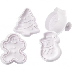 Cc Forme Plastic Cu Stampila Cookie Cutters With Stamp 4/set 782870