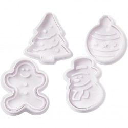 Cc Forme Plastic Cu Stampila Cookie Cutters With Stamp 4/set 782870