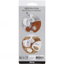 Cc Forme Plastic Cu Stampila Cookie Cutters With Stamp, Leaf, 3,4+4,4+4,9 Cm, 3/set 782878
