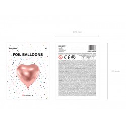 Pd Balon Folie Aluminiu Heart, 45cm, Rose Gold Fb9m-019r