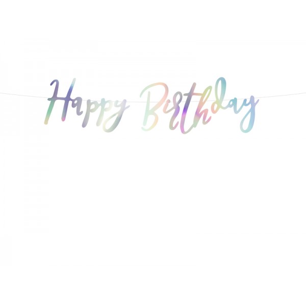 Pd Banner Happy Birthday, Iridescent, 16.5x62cm Grl75-017