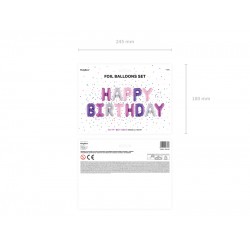 Pd Balon Folie Aluminiu Happy Birthday, 340x35cm, Mix Fb6p-000