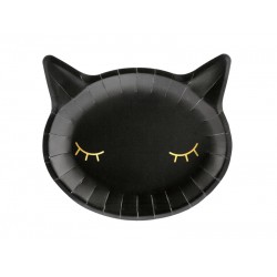 Pd Farfurii Carton Cat, Black, 22x20cm 6/set Tpp60