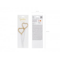 Pd Artificii Sparklers Heart, Gold, 16.5cm 2/set Zo1-019